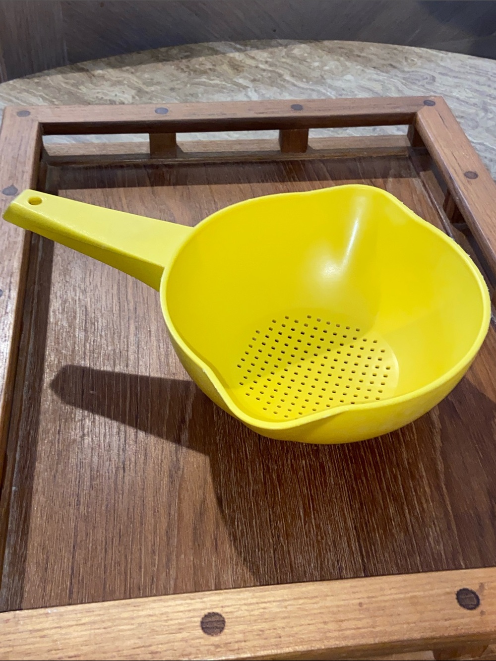 7 inch Vintage Tupperware Strainer. Hard plastic. Does not bend. A FAVORITE!!